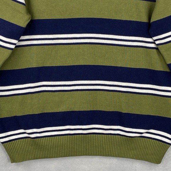 Club Room Men's Large Striped Long Sleeve V-Neck Sweater Pine Brook NEW - Picture 4 of 10